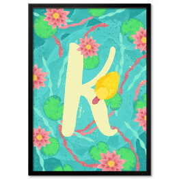Plakat w ramie Zwierzęcy alfabet - K jak kaczka