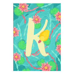 Plakat samoprzylepny Zwierzęcy alfabet - K jak kaczka