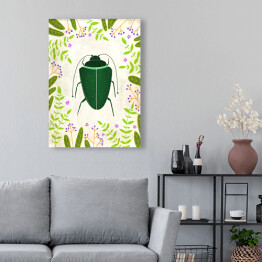Obraz na płótnie Zielony żuczek - robaczki