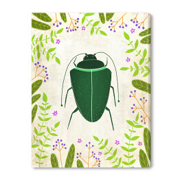 Obraz na płótnie Zielony żuczek - robaczki