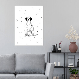 Plakat Siedzący dalmatyńczyk - ilustracja