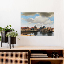 Plakat samoprzylepny Jan Vermeer "Widok Delft" - reprodukcja