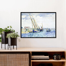 Plakat w ramie Henri Edmond Cross Scena morska (Łodzie w pobliżu Wenecji). Reprodukcja obrazu