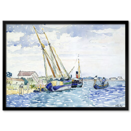 Plakat w ramie Henri Edmond Cross Scena morska (Łodzie w pobliżu Wenecji). Reprodukcja obrazu