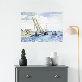 Plakat samoprzylepny Henri Edmond Cross Scena morska (Łodzie w pobliżu Wenecji). Reprodukcja obrazu