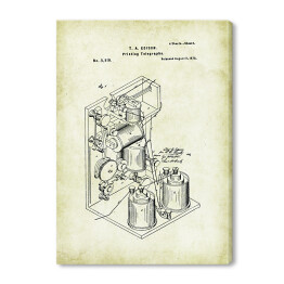 Obraz na płótnie T. A. Edison - telegraf - patenty na rycinach vintage