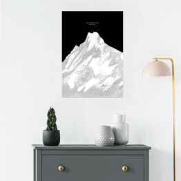 Plakat samoprzylepny Annapurna - minimalistyczne szczyty górskie