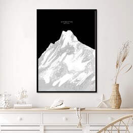 Plakat w ramie Annapurna - minimalistyczne szczyty górskie