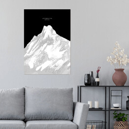 Plakat samoprzylepny Annapurna - minimalistyczne szczyty górskie