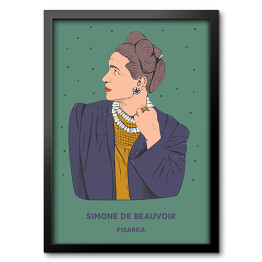 Obraz w ramie Simone de Beauvoir - inspirujące kobiety - ilustracja