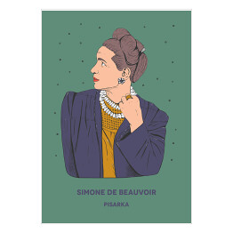 Plakat Simone de Beauvoir - inspirujące kobiety - ilustracja