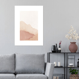 Plakat Górski krajobraz - akwarela w odcieniach beżu
