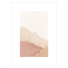 Plakat samoprzylepny Górski krajobraz - akwarela w odcieniach beżu
