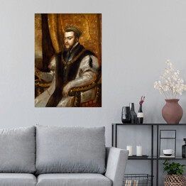 Plakat samoprzylepny Tycjan "King Philip II of Spain"