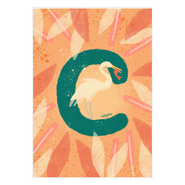 Plakat samoprzylepny Zwierzęcy alfabet - C jak czapla