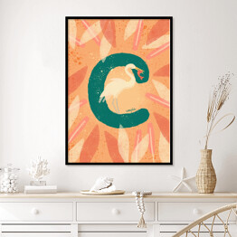 Plakat w ramie Zwierzęcy alfabet - C jak czapla