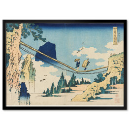 Obraz klasyczny Hokusai Katsushika. Most wiszący na granicy prowincji Hida i Etchu. Reprodukcja