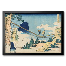 Obraz w ramie Hokusai Katsushika. Most wiszący na granicy prowincji Hida i Etchu. Reprodukcja