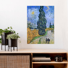 Plakat Vincent van Gogh Droga z cyprysem i gwiazdą. Reprodukcja obrazu