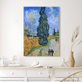 Obraz na płótnie Vincent van Gogh Droga z cyprysem i gwiazdą. Reprodukcja obrazu