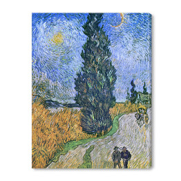 Obraz na płótnie Vincent van Gogh Droga z cyprysem i gwiazdą. Reprodukcja obrazu