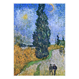 Plakat Vincent van Gogh Droga z cyprysem i gwiazdą. Reprodukcja obrazu