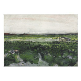 Plakat samoprzylepny Vincent van Gogh Krajobraz z taczką. Reprodukcja