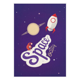 Plakat samoprzylepny Ilustracja - Kosmos na fioletowym tle