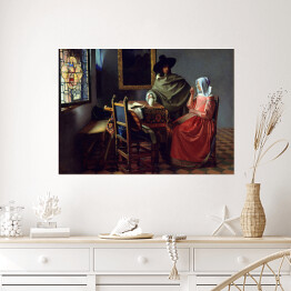 Plakat samoprzylepny Jan Vermeer "Kieliszek wina" - reprodukcja
