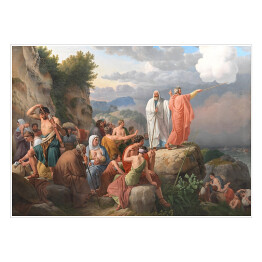 Plakat samoprzylepny Mojżesz powoduje powrót Morza Czerwonego i zalanie armii faraona C. W. Eckersberg Reprodukcja 