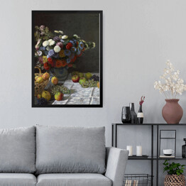 Obraz w ramie Claude Monet Martwa natura z kwiatami i owocami Reprodukcja obrazu