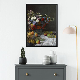 Obraz w ramie Claude Monet Martwa natura z kwiatami i owocami Reprodukcja obrazu