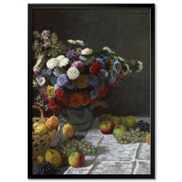 Obraz klasyczny Claude Monet Martwa natura z kwiatami i owocami Reprodukcja obrazu