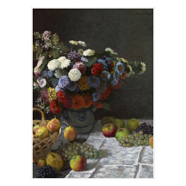 Plakat Claude Monet Martwa natura z kwiatami i owocami Reprodukcja obrazu