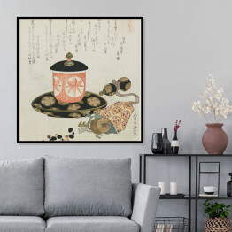 Plakat w ramie Hokusai Katsushika. Filiżanka herbaty. Reprodukcja