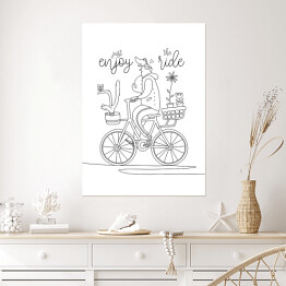 Plakat samoprzylepny Ilustracja z napisem "Just enjoy the ride"