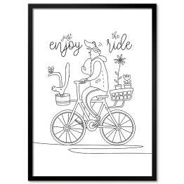 Obraz klasyczny Ilustracja z napisem "Just enjoy the ride"