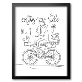 Obraz w ramie Ilustracja z napisem "Just enjoy the ride"