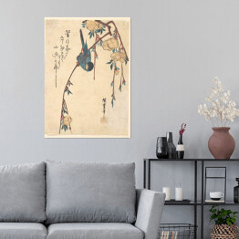 Plakat samoprzylepny Utugawa Hiroshige Płacząca Wiśnia. Reprodukcja obrazu