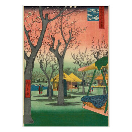 Plakat samoprzylepny Utugawa Hiroshige Plum Garden at Kamata. Reprodukcja obrazu