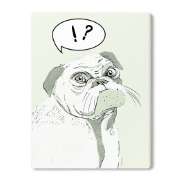 Obraz na płótnie Zielony pies w typie mopsa