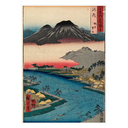 Plakat samoprzylepny Utugawa Hiroshige Nishiki-e. Reprodukcja obrazu