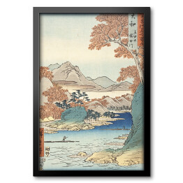 Obraz w ramie Utugawa Hiroshige Pejzaż Prowincja Yamato Góra Tatsuta i rzeka Tatsuta. Reprodukcja obrazu