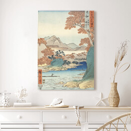 Obraz na płótnie Utugawa Hiroshige Pejzaż Prowincja Yamato Góra Tatsuta i rzeka Tatsuta. Reprodukcja obrazu
