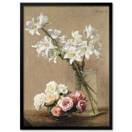 Obraz klasyczny Henri Fantin–Latour Róże i lilie. Reprodukcja