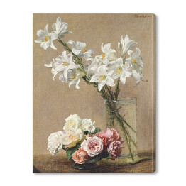 Obraz na płótnie Henri Fantin–Latour Róże i lilie. Reprodukcja