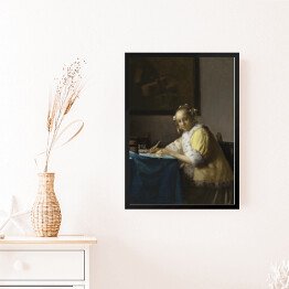 Obraz w ramie Jan Vermeer Kobieta pisząca list Reprodukcja