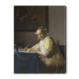 Obraz na płótnie Jan Vermeer Kobieta pisząca list Reprodukcja