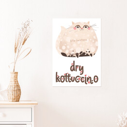 Plakat samoprzylepny Ilustracja - dry kottuccino - kocie kawy