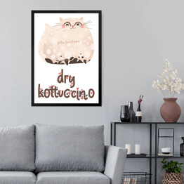 Obraz w ramie Ilustracja - dry kottuccino - kocie kawy